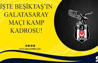 İşte Beşiktaş'ın Galatasaray maçı kamp kadrosu!